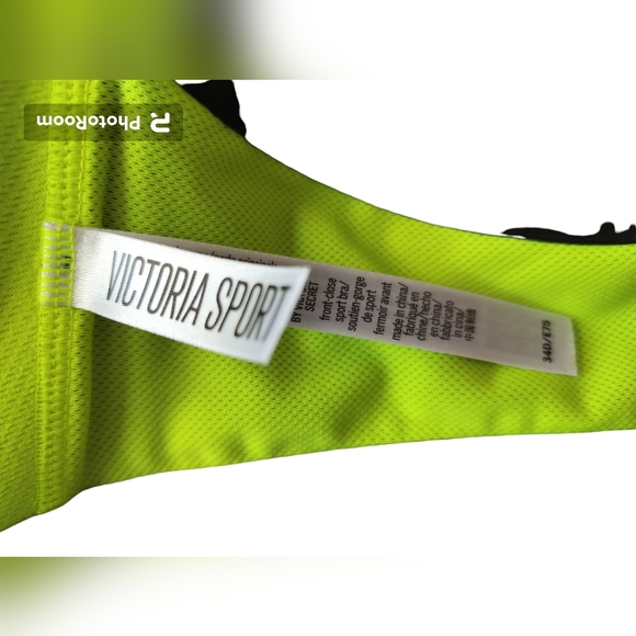 Victoria's secret sport green black bra closure front racerback size 34D - Picture 12 of 12